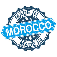 made in Morocco vintage stamp isolated on white background
