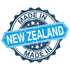 made in New Zealand vintage stamp isolated on white background