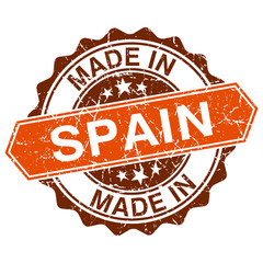 made in Spain vintage stamp isolated on white background