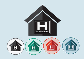 Hospital building icon design in illustration