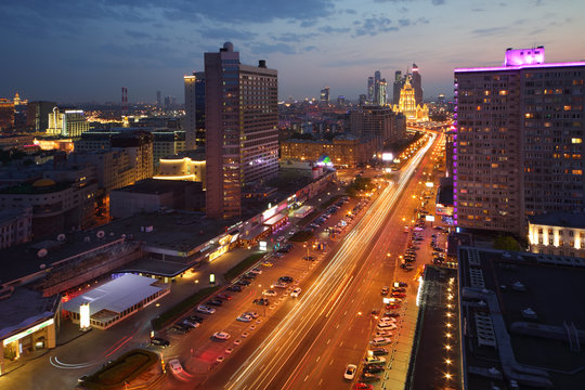 Buildings at New Arbat Street and Hotel Ukraine