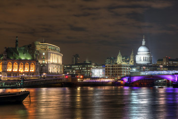 Fototapeta premium London River Thames Nightviews