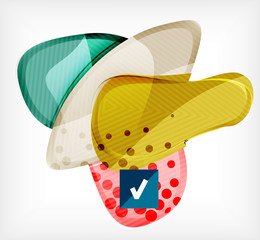 Abstract colorful glossy blank round shapes