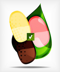 Abstract colorful glossy blank round shapes