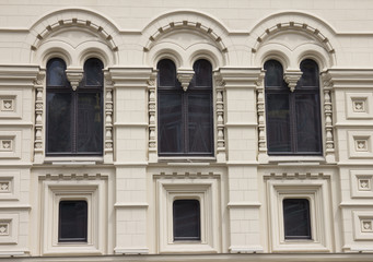 Fototapeta na wymiar Window of building in Moscow, Russia