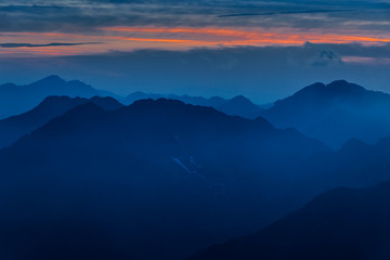 Obraz premium Sunset over the Fagaras Mountains, Southern Carpathians