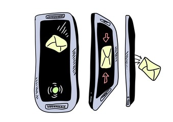 doodle mobile phone, sms