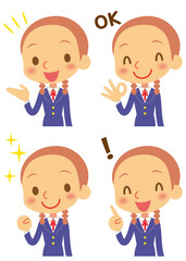 ポジティブな制服を着た女子学生（ブレザー）