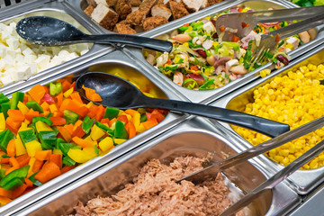 Salad variety at a buffet