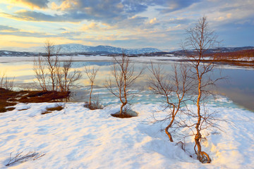 Abisko's national park. Sweden. Norrbotten. Lapland. Lake Torne