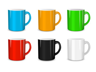 Realistic set of cups. Vector illustration