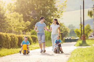 Fototapeta premium Happy family is relaxing