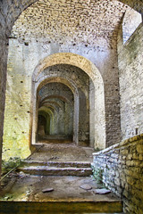 Passage way inside of Gjirokaster Citadel, Albania.