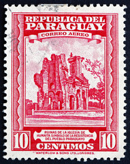 Postage stamp Paraguay 1946 Ruins of Humaita Church