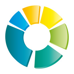 Obraz premium Buntes Diagramm in den Farben der Umwelt, Logo für natürliche Prozesse, Sonne, Wasser, Natur