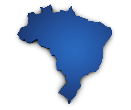 Map Of Brazil 3d Shape