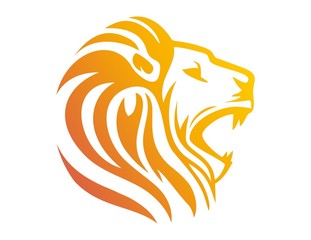 Fototapeta lion logo,lion head symbol,silhouette carnivore icon obraz