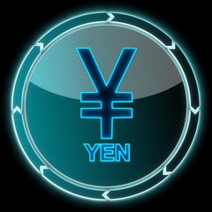 Fototapeta premium glaring electronic Japan Yen sign