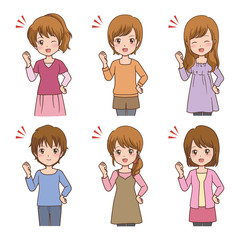 女性　ガッツポーズ