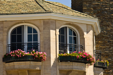 Balcony with flower boxes