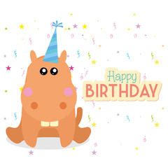 Cute Happy Birthday Card Template Editable