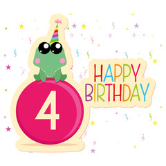 Cute Happy Birthday Card Template Editable