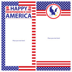Obraz premium American Independence day template card sets
