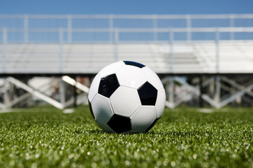Fototapeta na wymiar Soccer ball with stands