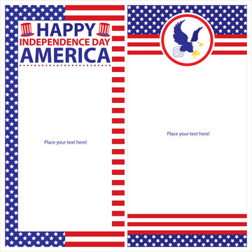 American Independence day template card sets