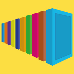 Group Of Colorful Books Illustration Isolated