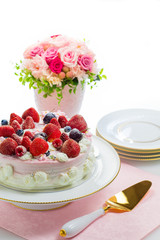 ケーキ　バラの花