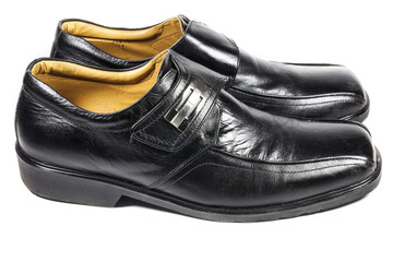 Fototapeta na wymiar Male black shoes in fashion