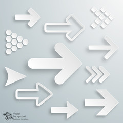 Infographic Vector White Arrow Button