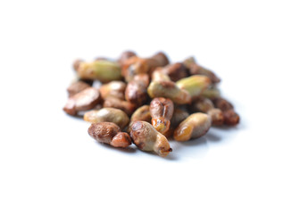 grape seeds on white background macro closeup