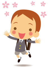 舞い上がる　新入生　男の子