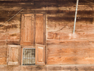 wood window of house decorated