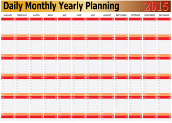 Daily Monthly Yearly Planning Chart Year 2015