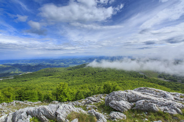 Beautiful mountain scenery in the Alps in summer