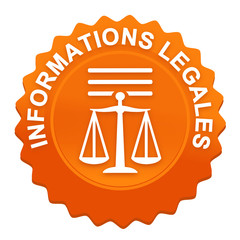 informations légales sur bouton web denté orange