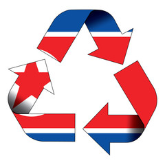 Recycle symbol flag - North Korea