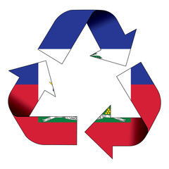 Recycle symbol flag - Haiti