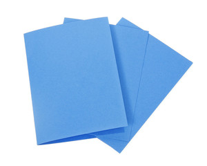 Blue cards isolated on white