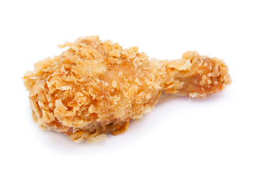 crispy fried chicken on white background