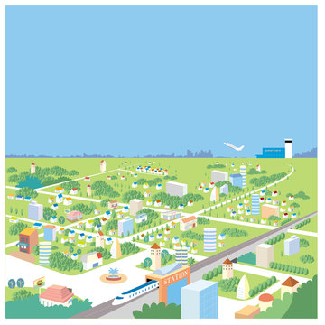街の風景.1（鳥瞰図）