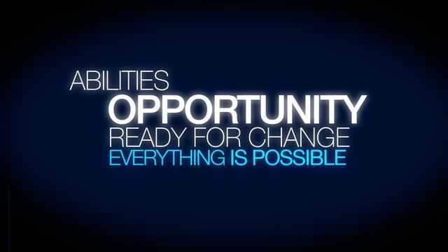 Opportunity change everything is possible words tag cloud