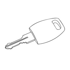 Sketch line drawing of keys isolated illustration
