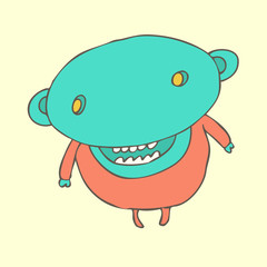cute zombie-boy (character monster) vector illustration