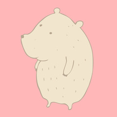 cute cartoon bear, vector illustration, hand drawn