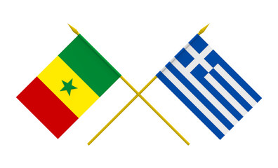 Flags, Greece and Senegal