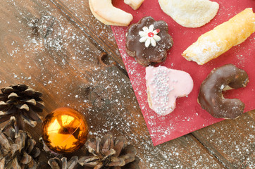 Christmas candy with pinecone in punnet